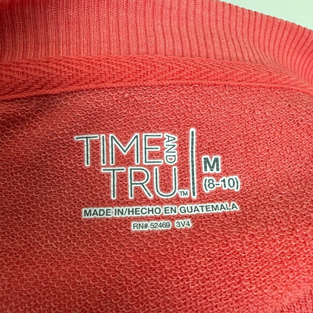 Women's Lightweight Oversized Time & Tru Sweatshirt Orange Size Medium - Picture 5 of 6